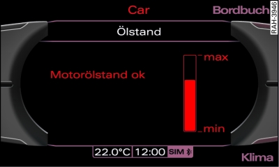 Display: Ölstandsanzeige